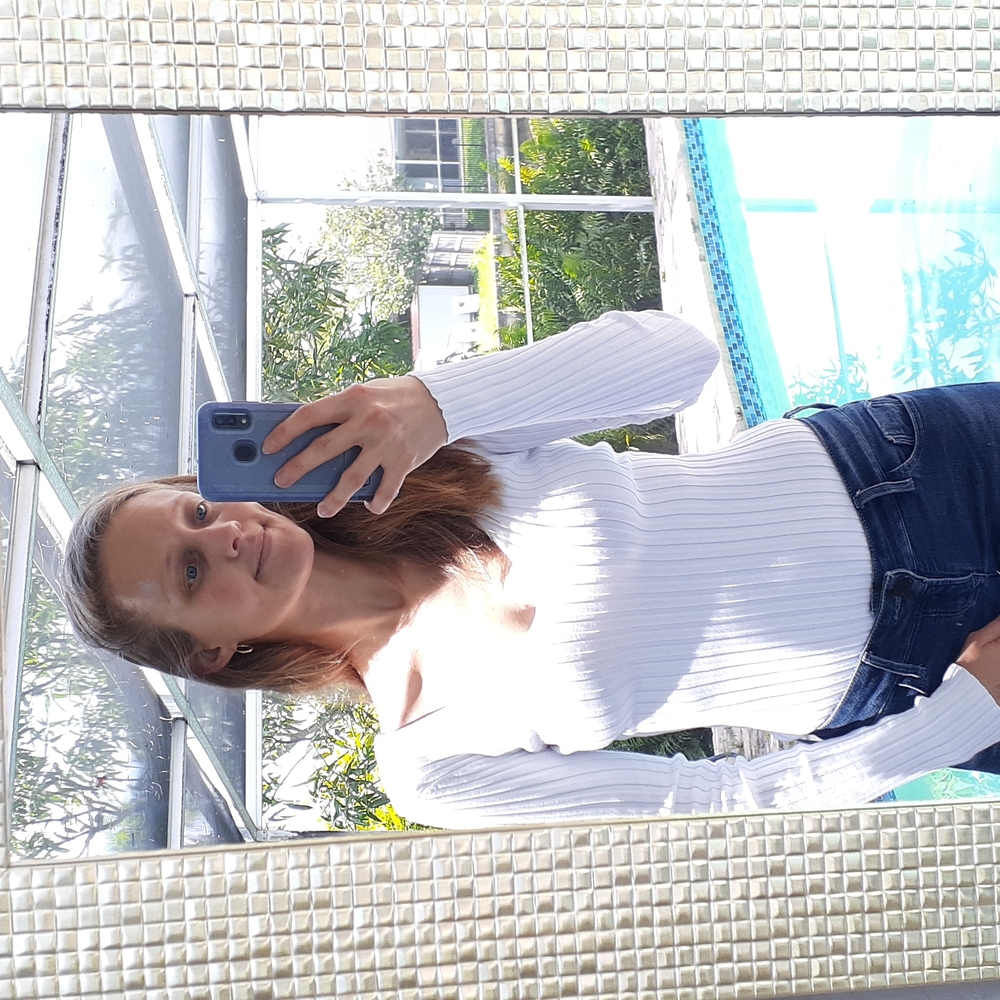 White long sleeve ribbed bodysuit